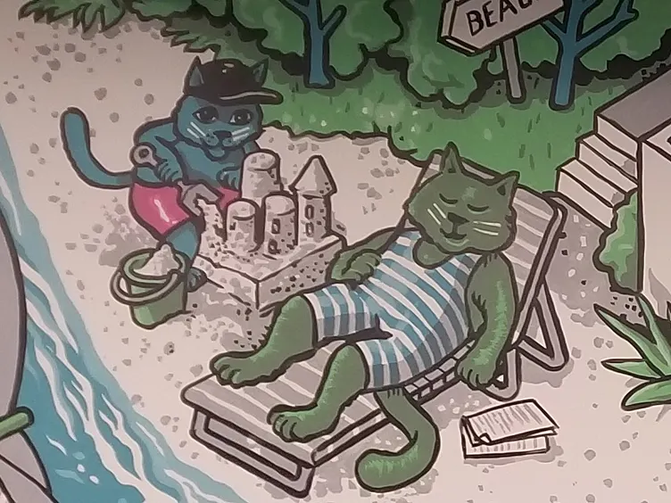 Original Beach Cats mural crop published by Nigel Sussman